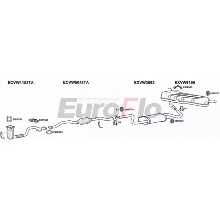 Система выпуска ОГ EUROFLO VWGOL16 1029A11 RNQU2UI SGI TI 4374762 изображение 0