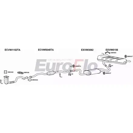 Система выпуска ОГ EUROFLO ZKIBCS H 4374764 UP59F VWGOL16 1029A15 изображение 0