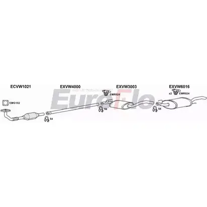 Система выпуска ОГ EUROFLO 4374833 IOV96A VWGOL18 3004B O 1AQF0 изображение 0