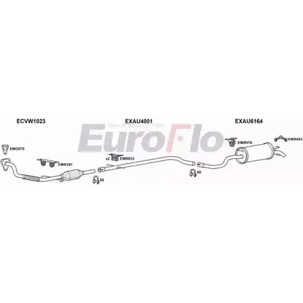 Система выпуска ОГ EUROFLO 4374879 LZZ N4 VWGOL19D 1022E NV77BO8 изображение 0