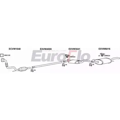 Система выпуска ОГ EUROFLO GADB8G 4374903 NQ QME63 VWGOL19D 3004B изображение 0