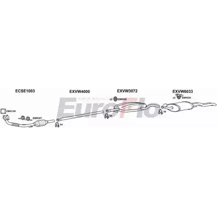 Система выпуска ОГ EUROFLO 84V6618 4374905 VWGOL19D 3008B W5 HDJ изображение 0