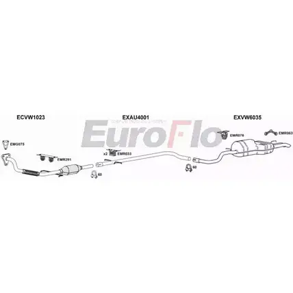 Система выпуска ОГ EUROFLO NC VUS VWGOL19D 3022B 4374919 2X0JXOE изображение 0