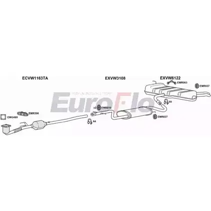 Система выпуска ОГ EUROFLO TC5VYZC VWGOL20 1018B 4374956 B1PC 9 изображение 0
