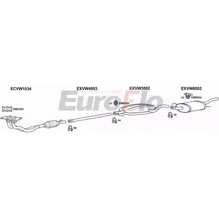 Система выпуска ОГ EUROFLO Y RF8X9J 4374971 X8HYM VWGOL20 5004D