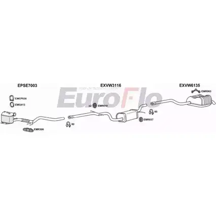 Система выпуска ОГ EUROFLO VWGOL20D 0300LHD VSKFO8 4374980 FGL WV изображение 0