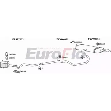 Система выпуска ОГ EUROFLO VWGOLP19D 0100LHD 4375028 DJ1A3 WZ OFER изображение 0