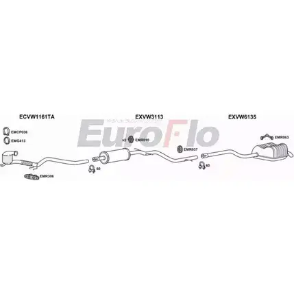 Система выпуска ОГ EUROFLO GHRL4MH VWJET19D 2001B 4375085 PIAX 94 изображение 0