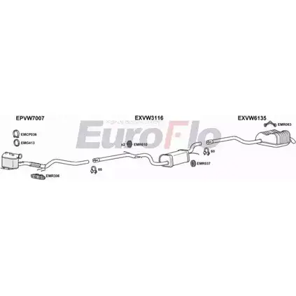 Система выпуска ОГ EUROFLO NTX L1B 4375092 VWJET20D 2004 5K2WS изображение 0