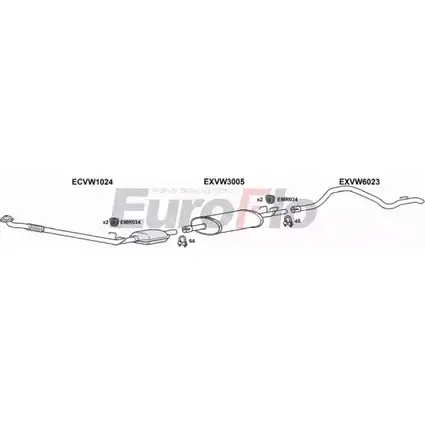 Система выпуска ОГ EUROFLO X56L6 OI VWLT25D 9001C FMDIC6T 4375192