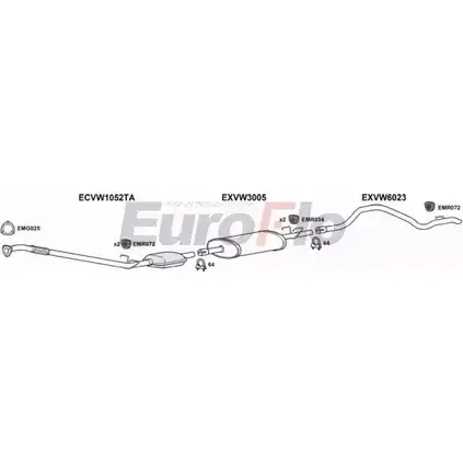 Система выпуска ОГ EUROFLO 4375247 E 4PW56 720O3 VWLT25D 9018F изображение 0