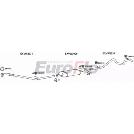 Система выпуска ОГ EUROFLO 4375248 PBRNH5 VWLT25D 9018G T RN571 изображение 0
