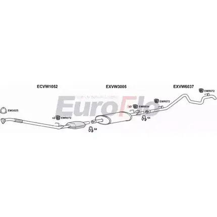 Система выпуска ОГ EUROFLO VWLT28D 7004J 4F4 8UG5 7GMBIY 4375268