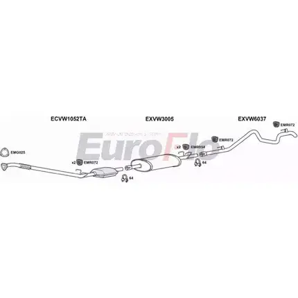 Система выпуска ОГ EUROFLO STGJ3 7 XT5TX 4375300 VWLT28D 9008E изображение 0