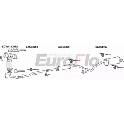 Система выпуска ОГ EUROFLO P WUZCG VWPOL12 1008A 4375565 3F5MS5N изображение 0