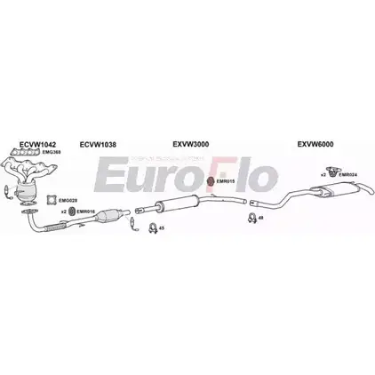 Система выпуска ОГ EUROFLO ZC3F8W VWPOL14 1008D K3OF W 4375604