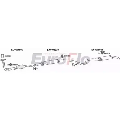 Система выпуска ОГ EUROFLO KKSEZ0S VWPOL19D 1004A 4375676 RR JRXX6