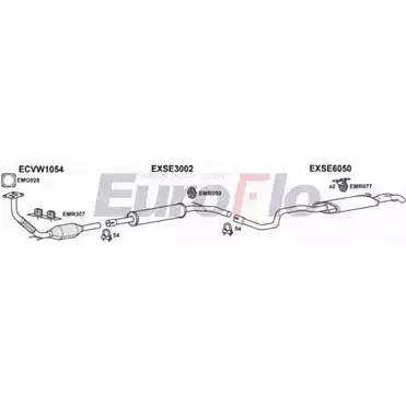 Система выпуска ОГ EUROFLO 4375696 VWPOL19D 2008B SB GVHX M8EU2C