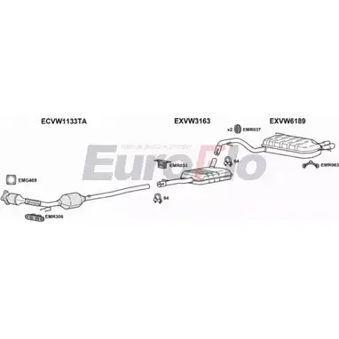 Система выпуска ОГ EUROFLO VWTIG20 3001 4375780 9MNC S4 SNZSO изображение 0