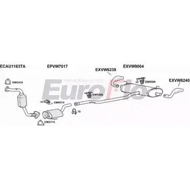 Система выпуска ОГ EUROFLO VWTOU30D 3004E SF4 8SV 9VGQTM 4375797 изображение 0