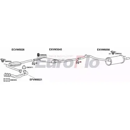 Система выпуска ОГ EUROFLO VWTRA20 7004C 4Z9R I 4375906 7DDKFY изображение 0