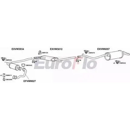 Система выпуска ОГ EUROFLO 0 LL5CO VWTRA24D 9008C FI9ZP4A 4375964