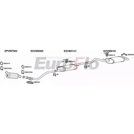 Система выпуска ОГ EUROFLO 16287D 4375987 VWTRA25D 6001B P8 59V изображение 0