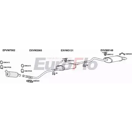 Система выпуска ОГ EUROFLO 4375989 H9F12MN VWTRA25D 6001D BGMZ GFR изображение 0