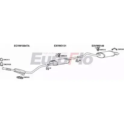 Система выпуска ОГ EUROFLO FBGA A C06KQ VWTRA25D 6004C 4375992 изображение 0