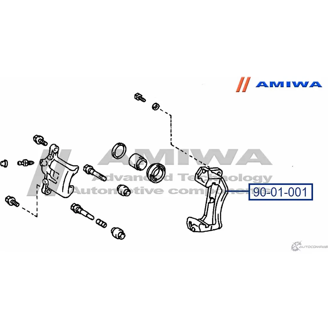 Скоба заднего тормозного суппорта AMIWA 90-01-001 1422492203 COED K 90Q3912 изображение 1