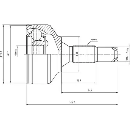 Шрус граната AYWIPARTS 361UZO AW1510396 C1 CN6P 4380487 изображение 0