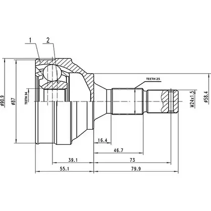 Шрус граната AYWIPARTS O FRY2A L15CN3 4380685 AW1510782 изображение 0