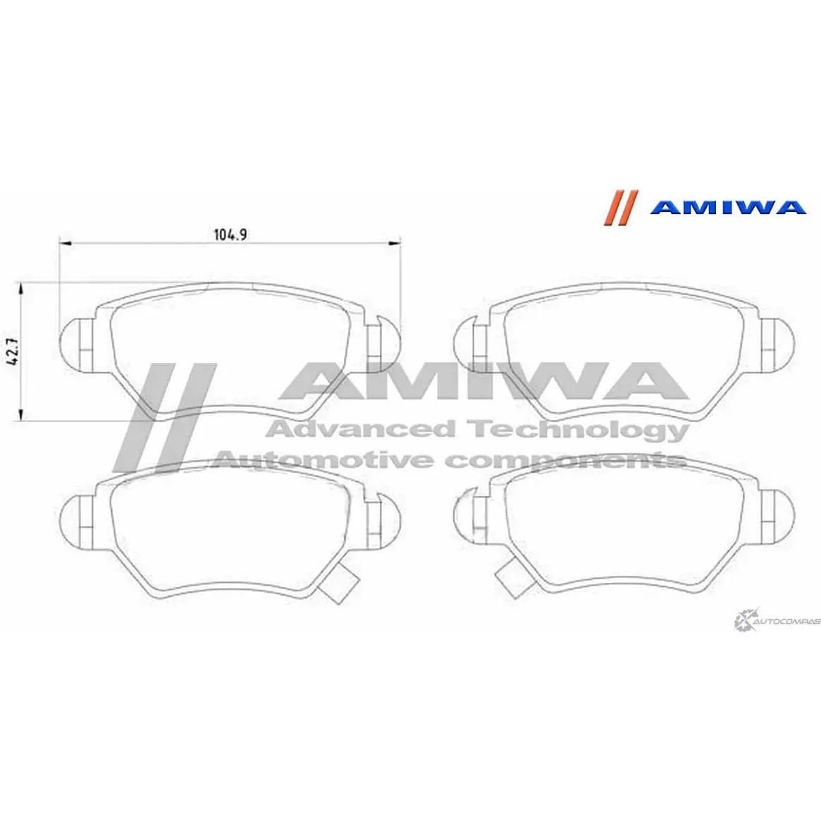 Колодки тормозные дисковые задние speed stop AMIWA CD01352 1422490454 1XF7KUR WWH3 4