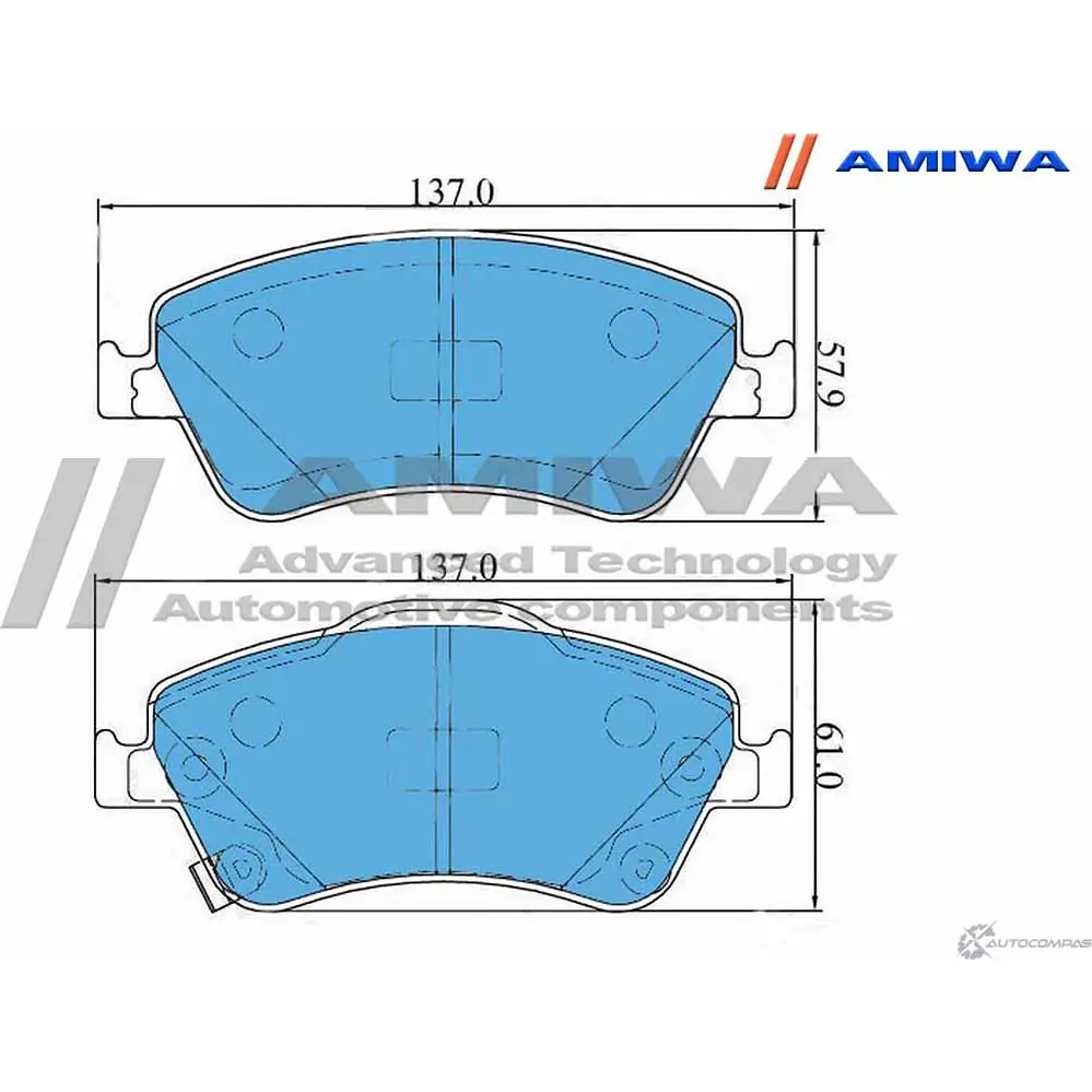 Колодки тормозные дисковые передние speed stop AMIWA 1422490602 72WWF5 CD01711 H HSPZ изображение 1