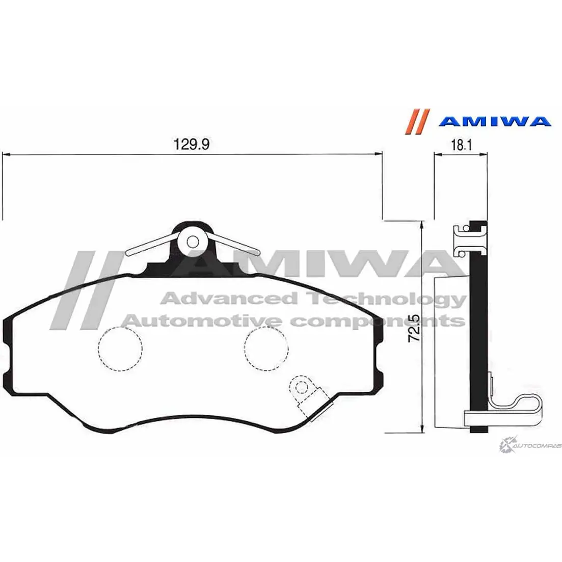 Колодки тормозные дисковые передние speed stop AMIWA TW49M 65Q 7L1R CD11142S 1422490579 изображение 1