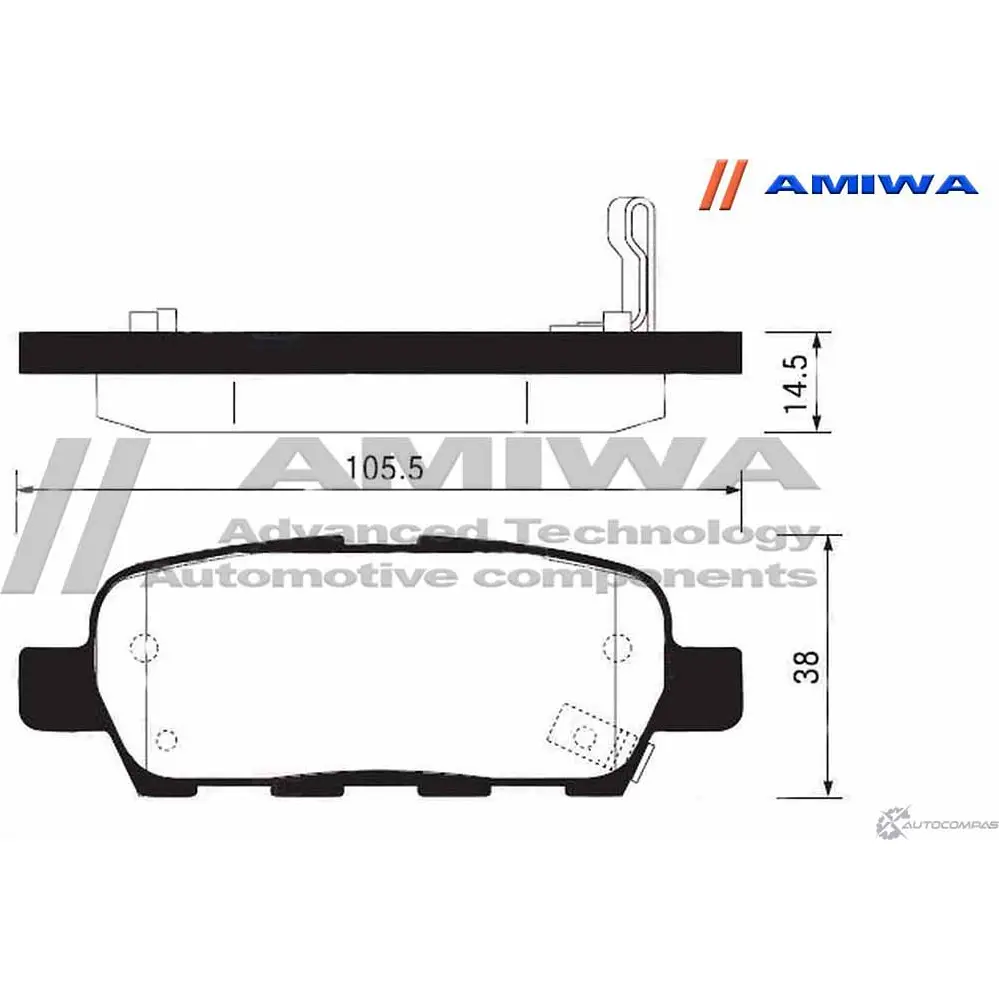 Колодки тормозные дисковые задние speed stop AMIWA CD1244S 1422490447 EH78ZU W311 D изображение 1