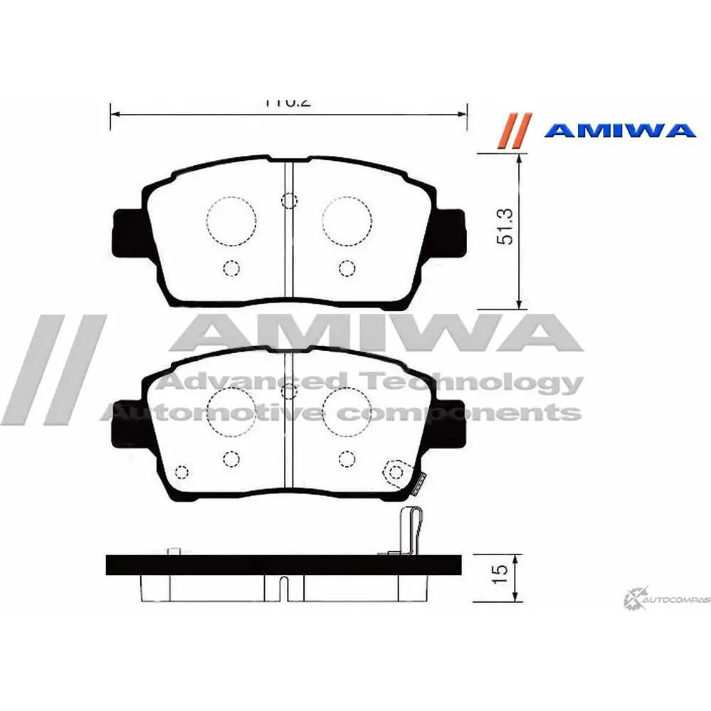 Колодки тормозные дисковые передние speed stop AMIWA CD2183S M21PYW 1422490559 VT1Z 7 изображение 1