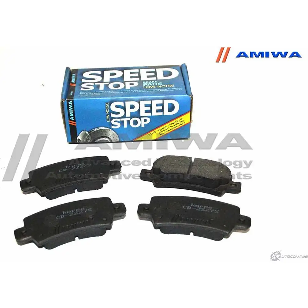 Колодки тормозные дисковые задние speed stop AMIWA 1422490449 H79OK PY CD2227S C45STV изображение 0