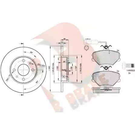 Комплект тормозов, дисковый тормозной механизм R BRAKE NSL2FKY 4387025 2110 0 3R07293465 изображение 0