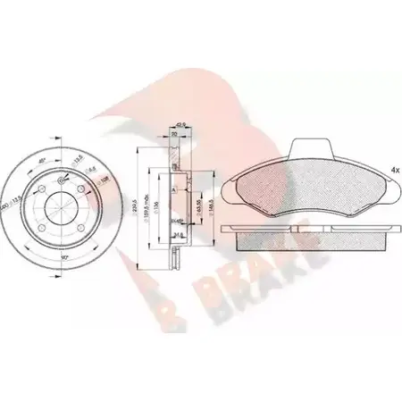 Комплект тормозов, дисковый тормозной механизм R BRAKE X28LW6 4387031 3R07901064 211 71 изображение 0