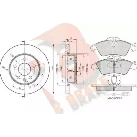 Комплект тормозов, дисковый тормозной механизм R BRAKE 4387070 2157 6 3R11046380 I6ZQSW5 изображение 0