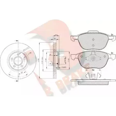 Комплект тормозов, дисковый тормозной механизм R BRAKE X2KTFZ 3R16173937 4387171 237 23 изображение 0