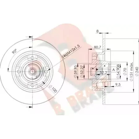 Тормозной диск R BRAKE EVAQ 4 78RBD17823 4387431 K0VXFKL
