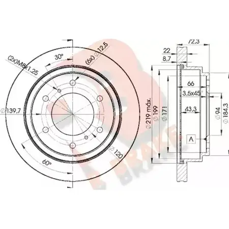 Тормозной диск R BRAKE I H2V1 78RBD18067 4387436 XNS13