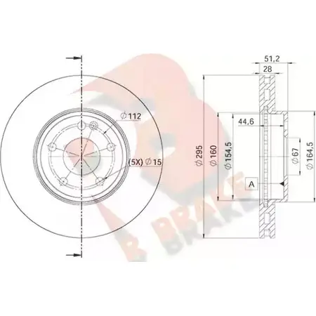 Тормозной диск R BRAKE TM4Z3L 4387460 L IT6O 78RBD20122 изображение 0