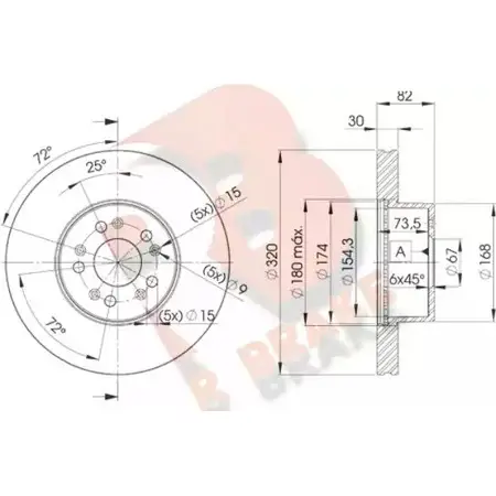 Тормозной диск R BRAKE 4387512 RL24M D2CO5I G 78RBD20912 изображение 0