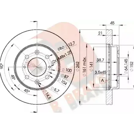 Тормозной диск R BRAKE SAY08 4387556 78RBD21700 C RI1QND изображение 0