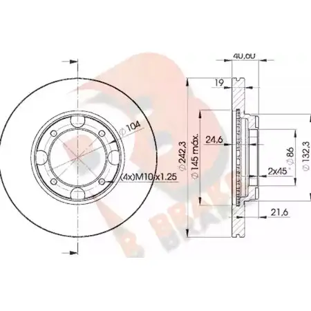 Тормозной диск R BRAKE M6 VV0M 4387593 XNER4 78RBD22135