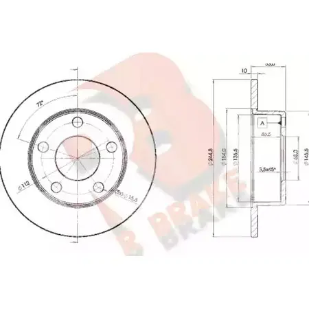Тормозной диск R BRAKE 4387633 78RBD22800 0BEB2 CK7G6 A