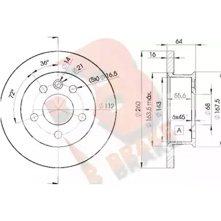 Тормозной диск R BRAKE 78RBD23013 DT 7XU REEUZH 4387657 изображение 0